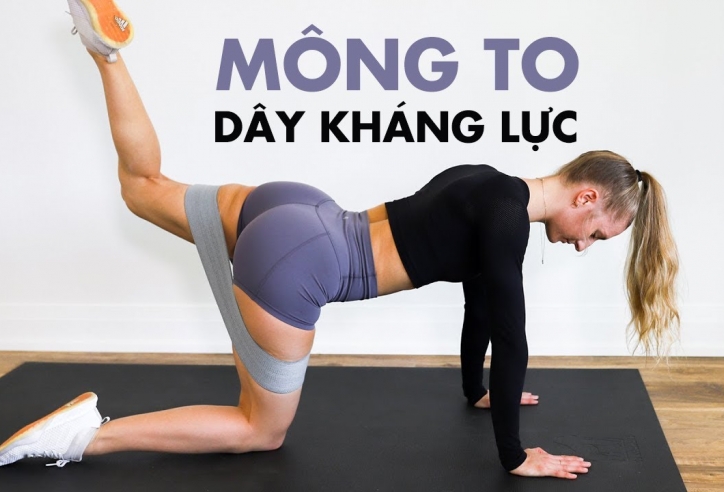 9 bài tập giúp tăng vòng 3 tại nhà với dây kháng lực