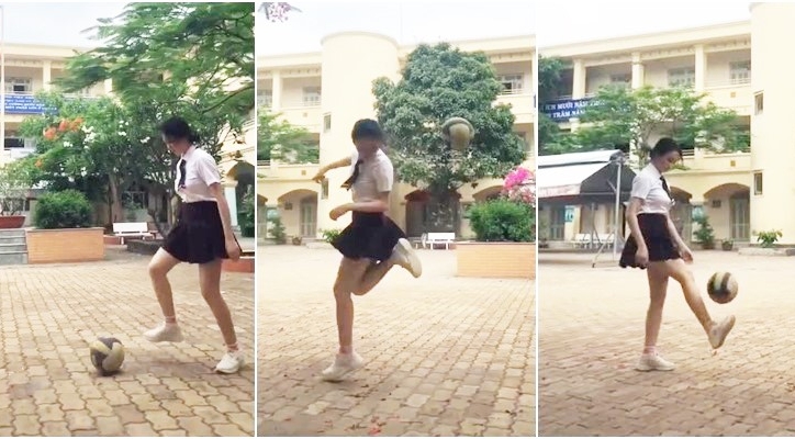 VIDEO: Nữ sinh váy ngắn gắp bóng khiến dân mạng đứng ngồi không yên