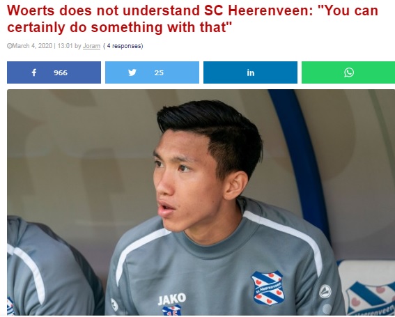 Heerenveen bị chê không biết sử dụng tiềm năng của Văn Hậu