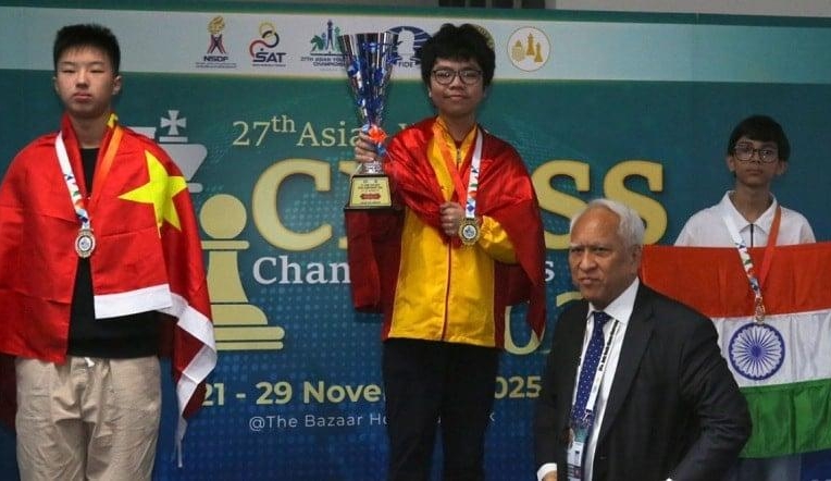 Cờ vua Việt Nam 'bội thu' HCV trong ngày mở màn giải vô địch trẻ Châu Á 2025