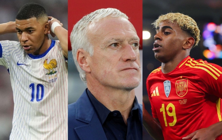 HLV Deschamps thốt lên đúng 1 từ khi so sánh Yamal với Mbappe