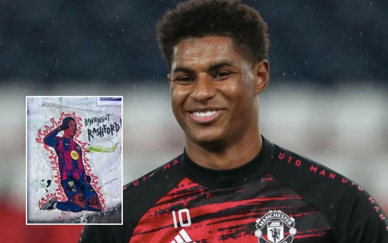 Rashford nhận món quà đặc biệt từ fan Barca