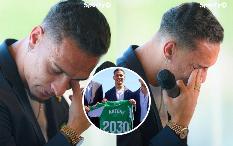Antony bật khóc trong ngày ra mắt Real Betis