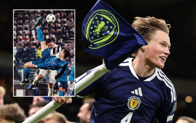McTominay tái hiện khoảnh khắc kiểu Ronaldo, đưa Scotland tới World Cup