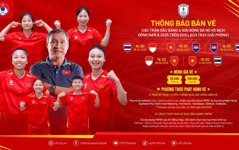 Công bố giá vé xem ĐT nữ Việt Nam đấu Thái Lan, Indonesia
