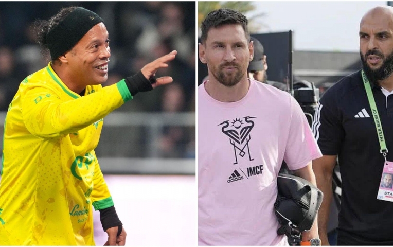 Vệ sĩ Messi 'ăn no hành' Ronaldinho