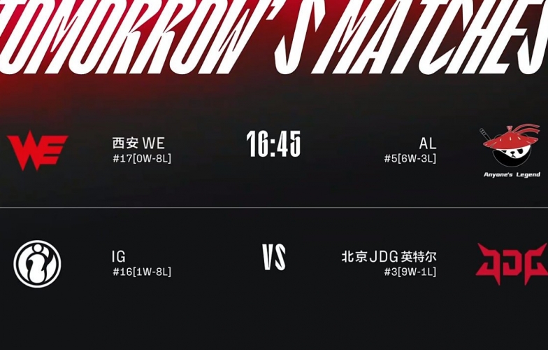 Lịch thi đấu LPL mùa Hè ngày 18/7: WE - AL, IG, JDG