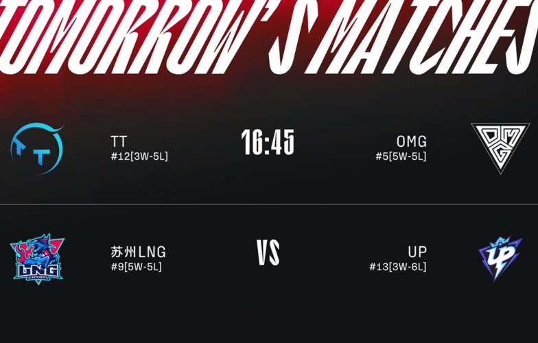 Lịch thi đấu LPL mùa Hè ngày 19/7: TT - OMG, LNG - UP