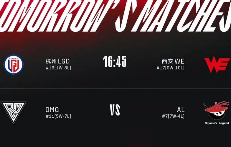 Lịch thi đấu LPL mùa Hè ngày 27/7: LGD - WE, OMG - AL