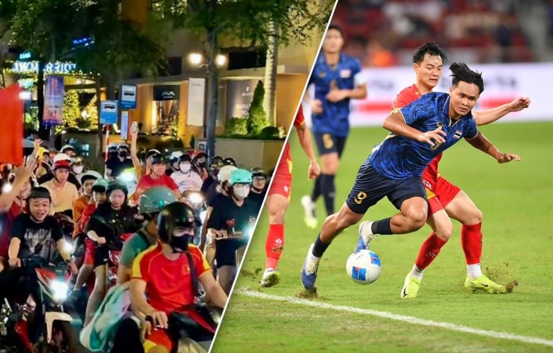 Báo Thái Lan choáng ngợp khi CĐV Việt Nam 'đi bão' rực đỏ khắp đường phố