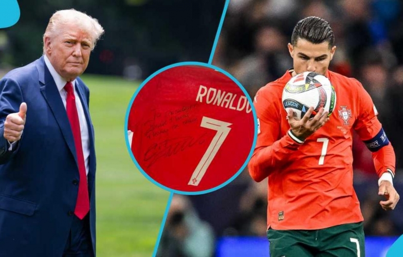 Ronaldo tặng áo, gửi lời nhắn bất ngờ cho Tổng thống Donald Trump