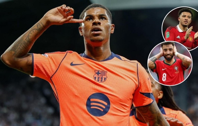 Bruno, Sancho sửng sốt trước siêu phẩm của Rashford