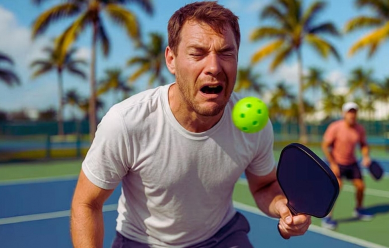 Cảnh báo: Người đàn ông gãy xương mũi vì chơi pickleball