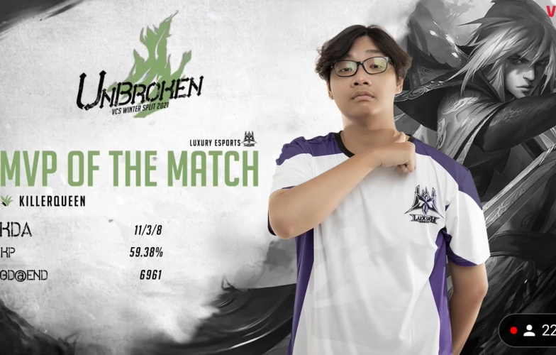 LX Killerqueen giành được danh hiệu MVP Vòng Bảng VCS Mùa Đông 2021