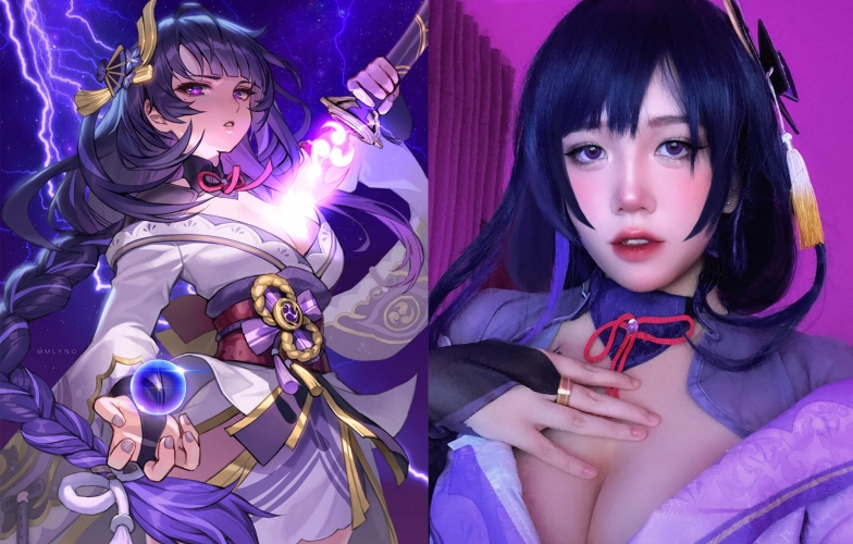 Nữ game thủ Việt cosplay Raiden Shogun trong Genshin Impact