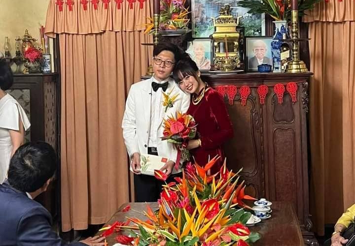 Rò rỉ những hình ảnh đầu tiên về đám cưới của streamer Bomman và MC Minh Nghi