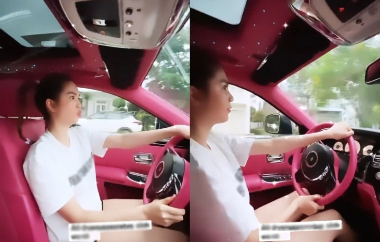 Ngọc Trinh “cưỡi” Rolls-Royce Ghost đính pha lê khiến dân mạng trầm trồ