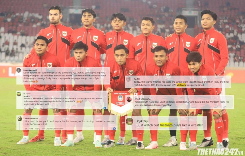CĐV Indonesia đồng loạt phản ứng khi gặp U23 Việt Nam tại chung kết
