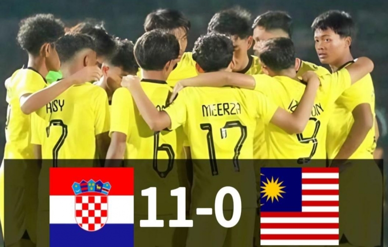 Malaysia thua sốc Croatia 0-11 trước ngày đấu Việt Nam