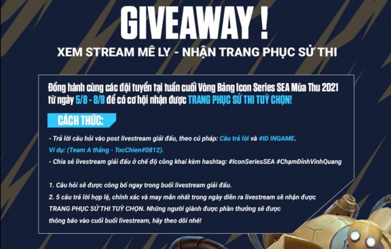 Icon Series SEA Mùa Thu 2021 'chơi lớn', tặng skin miễn phí cho người xem