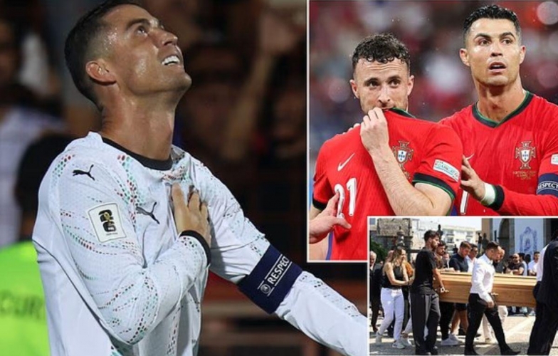 Ronaldo lập siêu phẩm tri ân Diogo Jota
