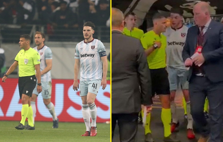 Declan Rice đối mặt nguy cơ lãnh án phạt nặng từ UEFA vì lăng mạ trọng tài