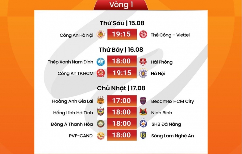Lịch thi đấu vòng 1 V-League 2025/26: Rực lửa ngày khai màn!