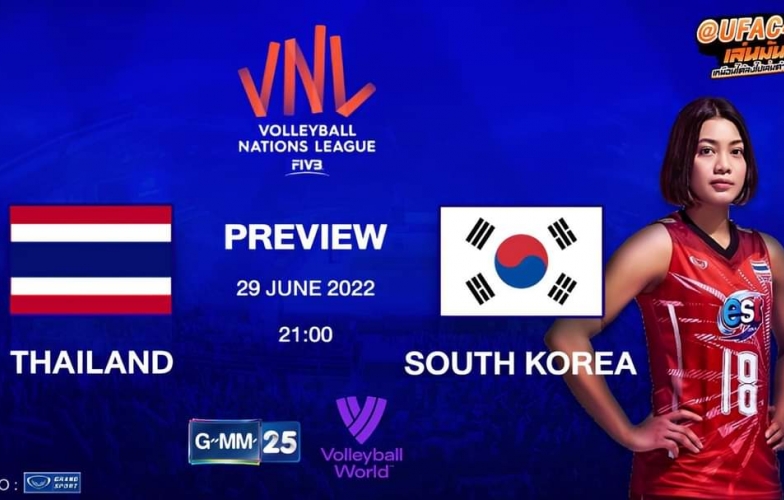 Lịch thi đấu bóng chuyền nữ VNL hôm nay, ngày 29/6: Thái Lan vs Hàn Quốc