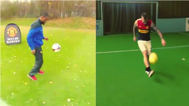 Video bóng đá: Evra và Buttner so kĩ thuật cá nhân điêu luyện