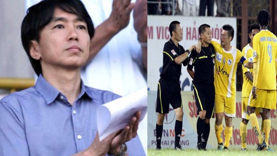 HLV Miura ngạc nhiên cách điều hành của trọng tài ở V-League