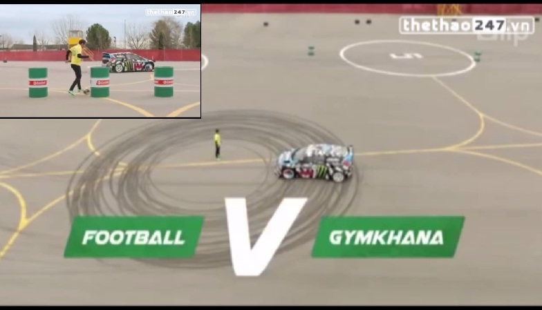 VIDEO: Neymar thi đá bóng với xe đua của vua drift Ken Block