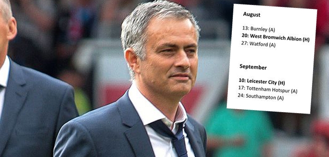 Rò rỉ lịch thi đấu Premier League 2016/17: MU dễ trong tháng 8