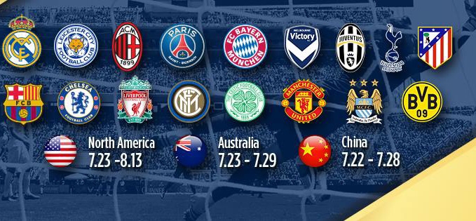 Lịch thi đấu ICC 2016 - Lịch trực tiếp International Champions Cup 2016