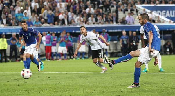 VIDEO: Bonucci ghi bàn gỡ hòa trên chấm 11m (Đức 1-1 Italia)