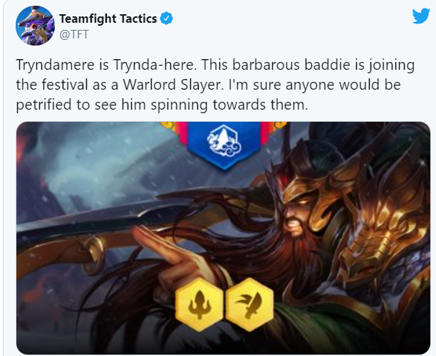 Tryndamere sẽ xuất hiện trong ĐTCL phiên bản 4.5
