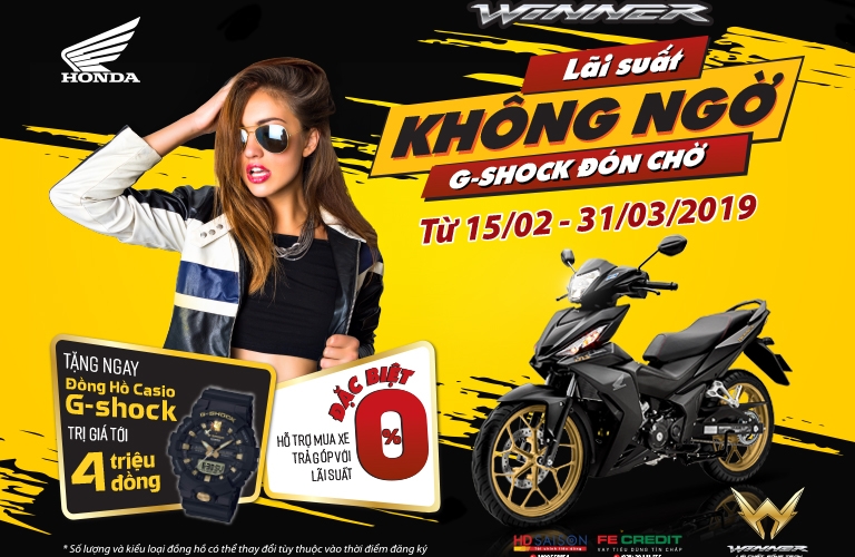 Honda Winner đại hạ giá, khuyến mãi đồng hồ G-shock 4 triệu đồng
