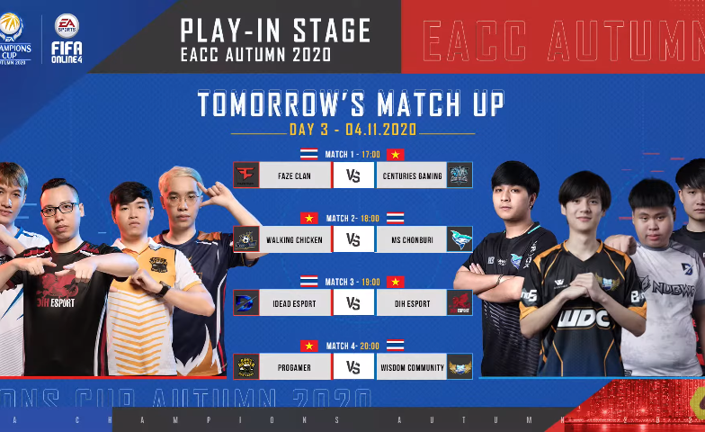 Fifa Online 4: Lịch thi đấu EACC Autumn 2020 ngày 4/11