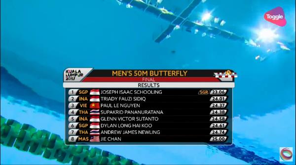 VIDEO SEA Games: Paul Le đoạt HCĐ nội dung 50m bơi bướm nam 