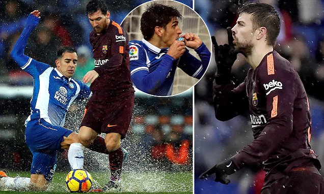 Highlights: Espanyol 1 - 1 Barcelona (Vòng 22 - La Liga)