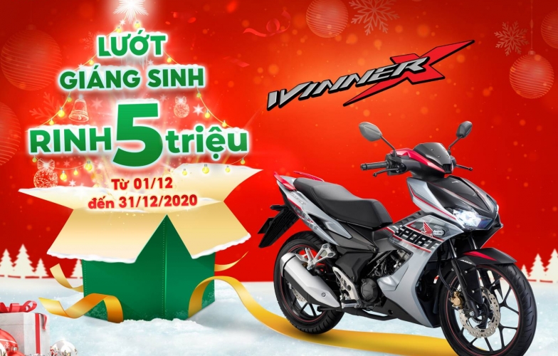 “Lướt Giáng sinh, Ring 5 triệu” khi mua xe Honda WINNER X
