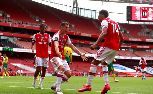 Aubameyang lập cú đúp giúp Arsenal nhấn chìm Norwich