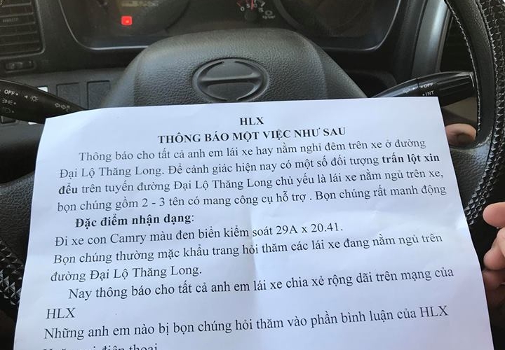 Cảnh báo trấn lột trên Đại lộ Thăng Long - Việc làm tốt của HLX
