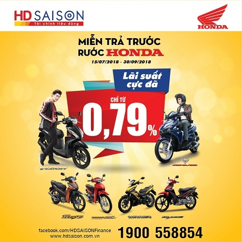 10 khách hàng được HD SAISON tặng xe SH