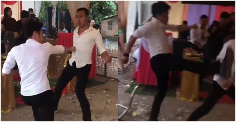 VIDEO: Chán ăn cỗ, chú rể giỏi võ thuật cho cả đám cưới 'ăn đòn'