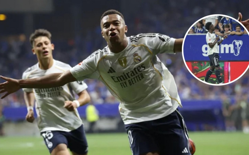 Mbappe và Vinicius rực sáng, Real Madrid thắng dễ trước Real Oviedo