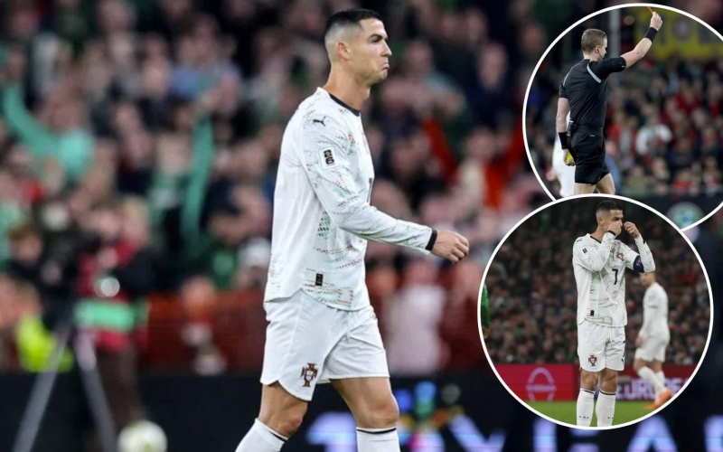 Truyền thông Bồ Đào Nha lập tức dậy sóng với thẻ đỏ lịch sử của Ronaldo
