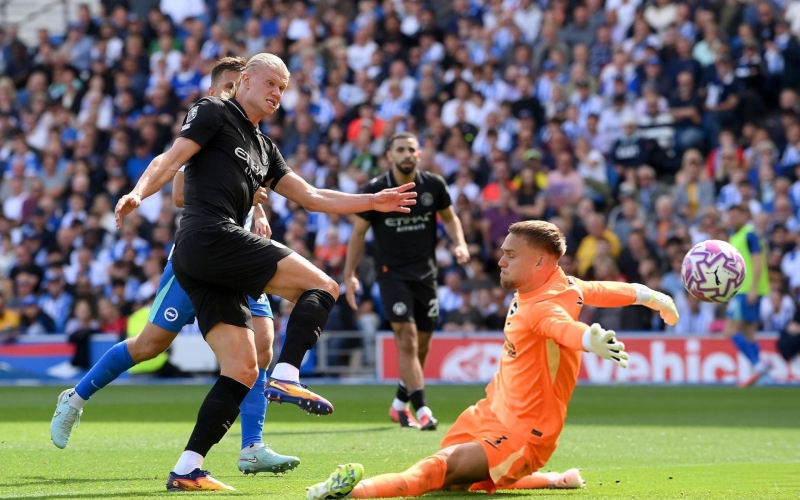 Trực tiếp Man City 1-0 Brighton: Haaland mở điểm