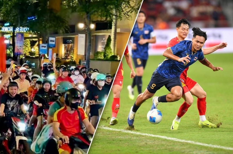 Báo Thái Lan choáng ngợp khi CĐV Việt Nam 'đi bão' rực đỏ khắp đường phố