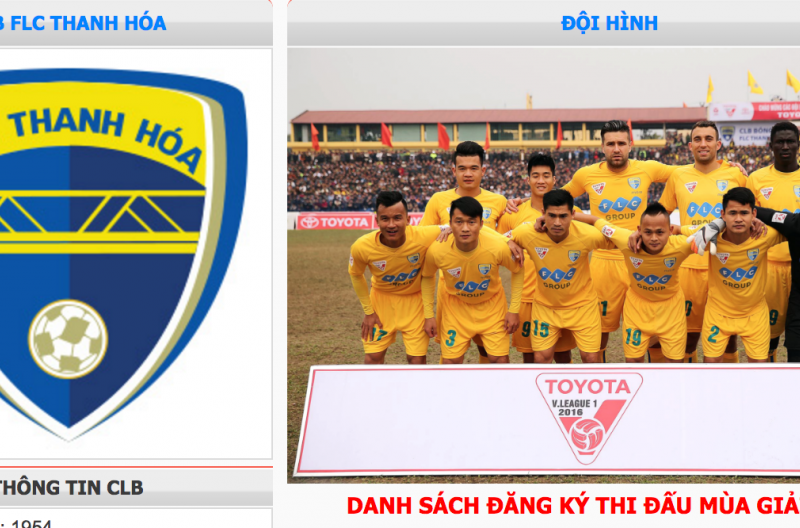 Danh sách cầu thủ, đội hình FLC Thanh Hóa mùa giải 2017