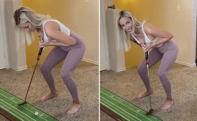 Nữ golf thủ dùng ngực đánh Golf gây sốt cộng đồng mạng